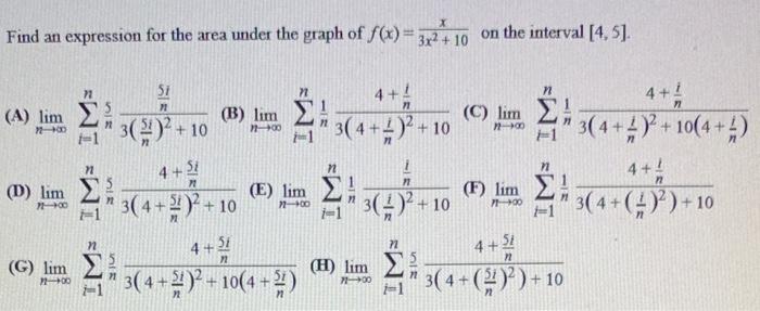 Solved ܙ Find An Expression For The Area Under The Graph Of