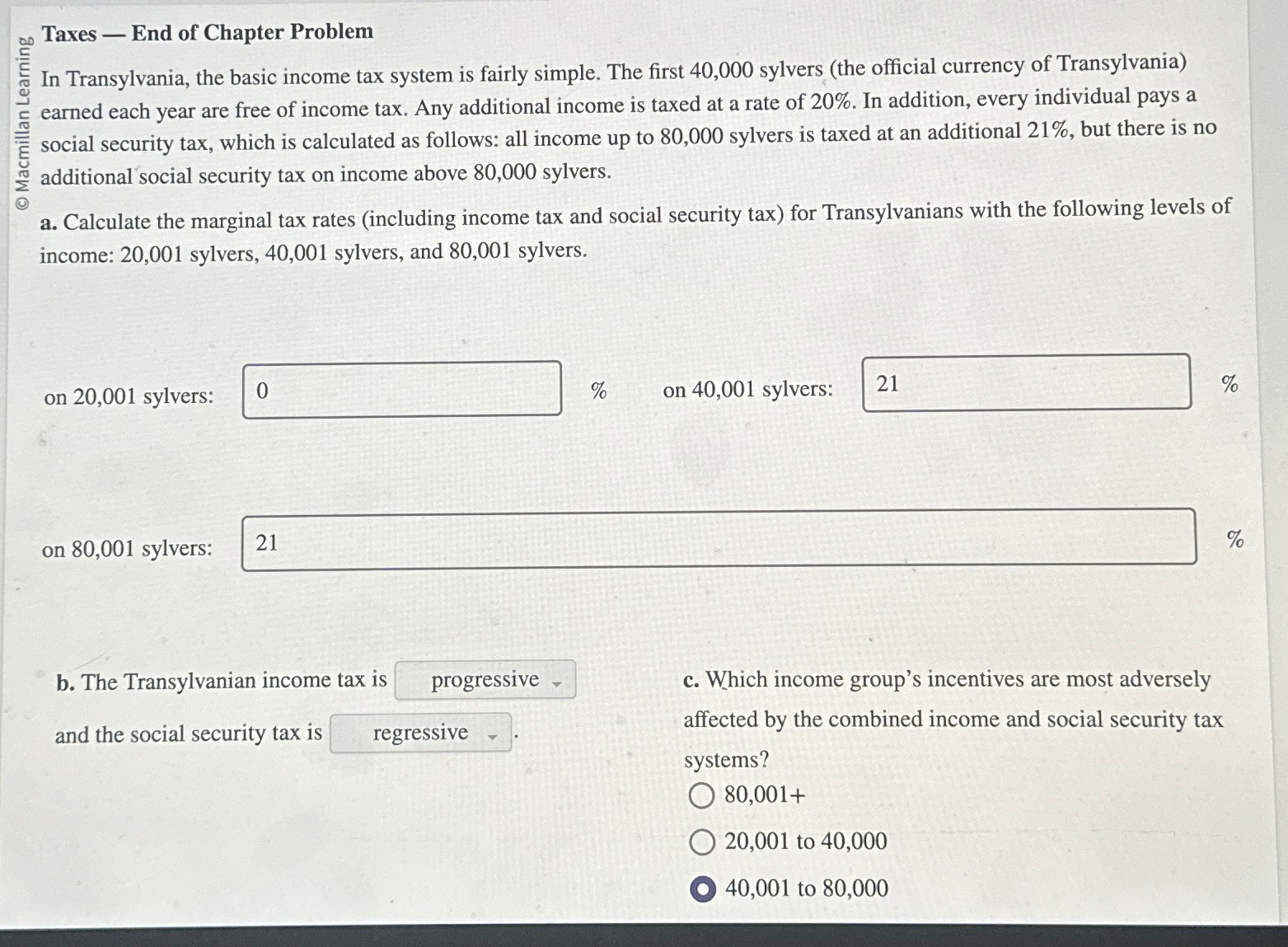 Solved Taxes - ﻿End of Chapter ProblemIn Transylvania, the | Chegg.com