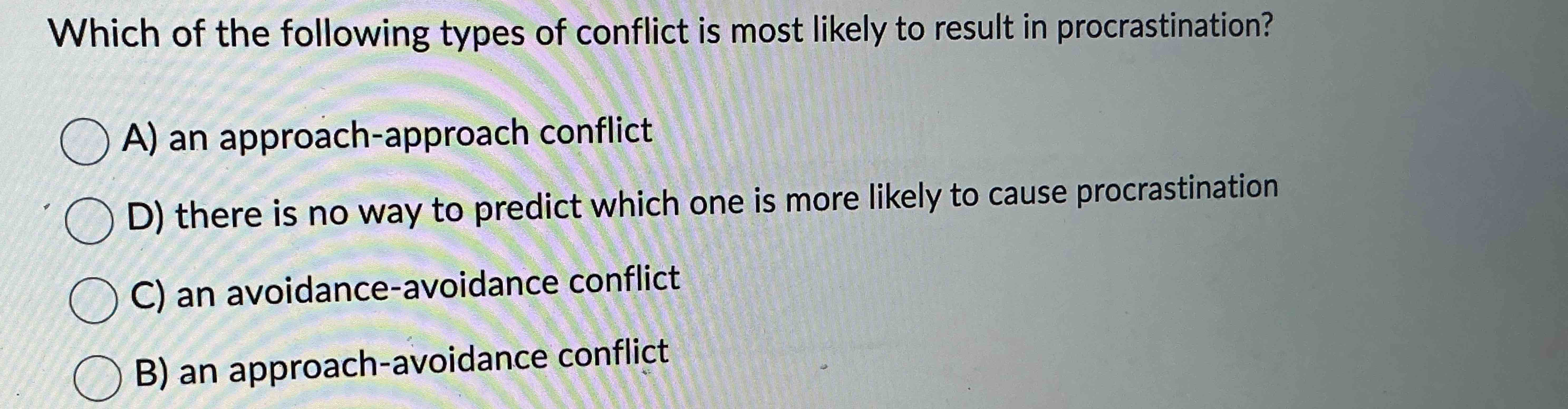 Solved Which of the following types of conflict is most | Chegg.com