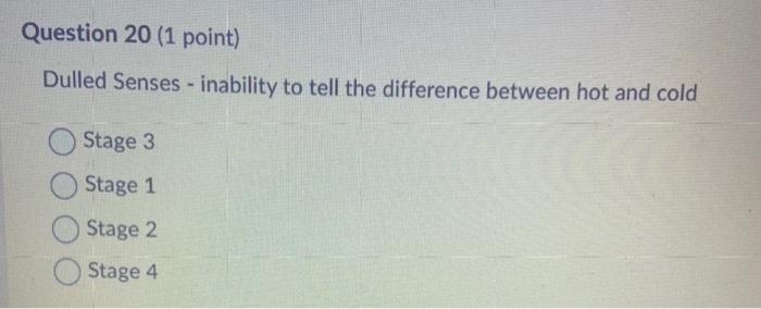Solved Dulled Senses - inability to tell the difference | Chegg.com