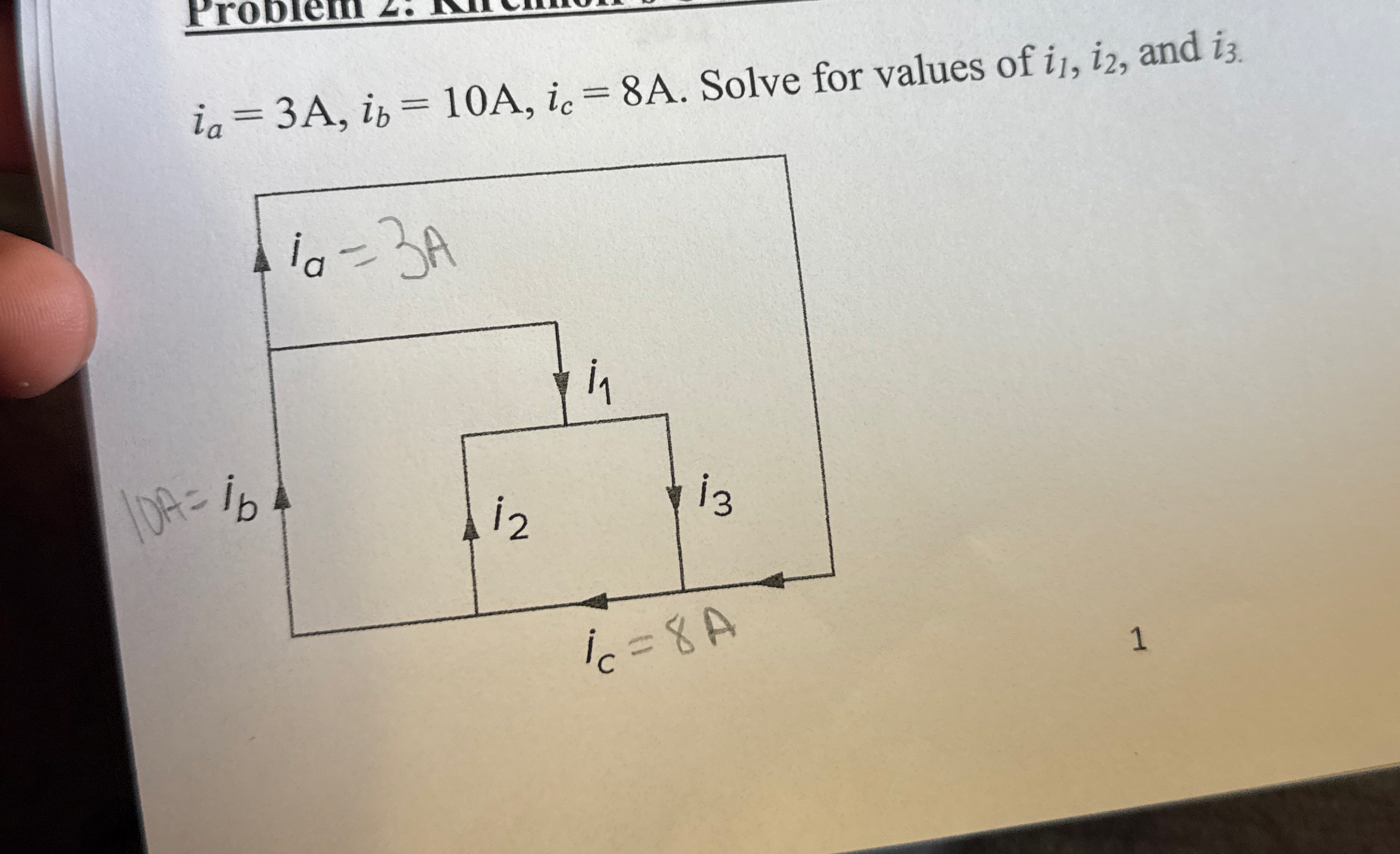 Solved ia=3A,ib=10A,ic=8A. ﻿Solve for values of i1,i2, ﻿and | Chegg.com