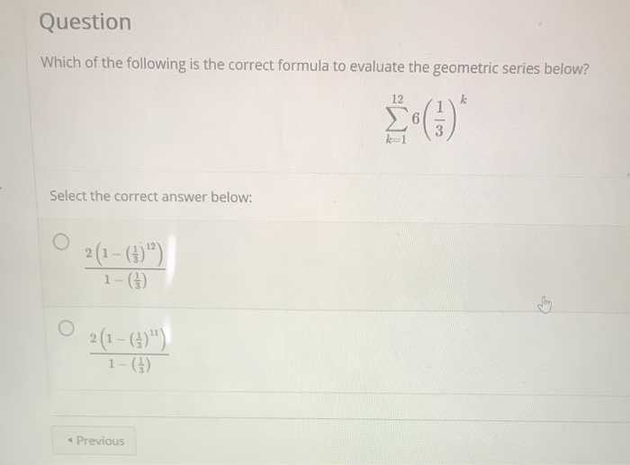 Solved Which Of The Following Is The Correct Formula To 