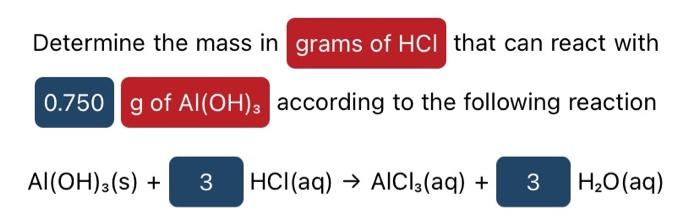 Solved Determine the mass in that can react with according | Chegg.com