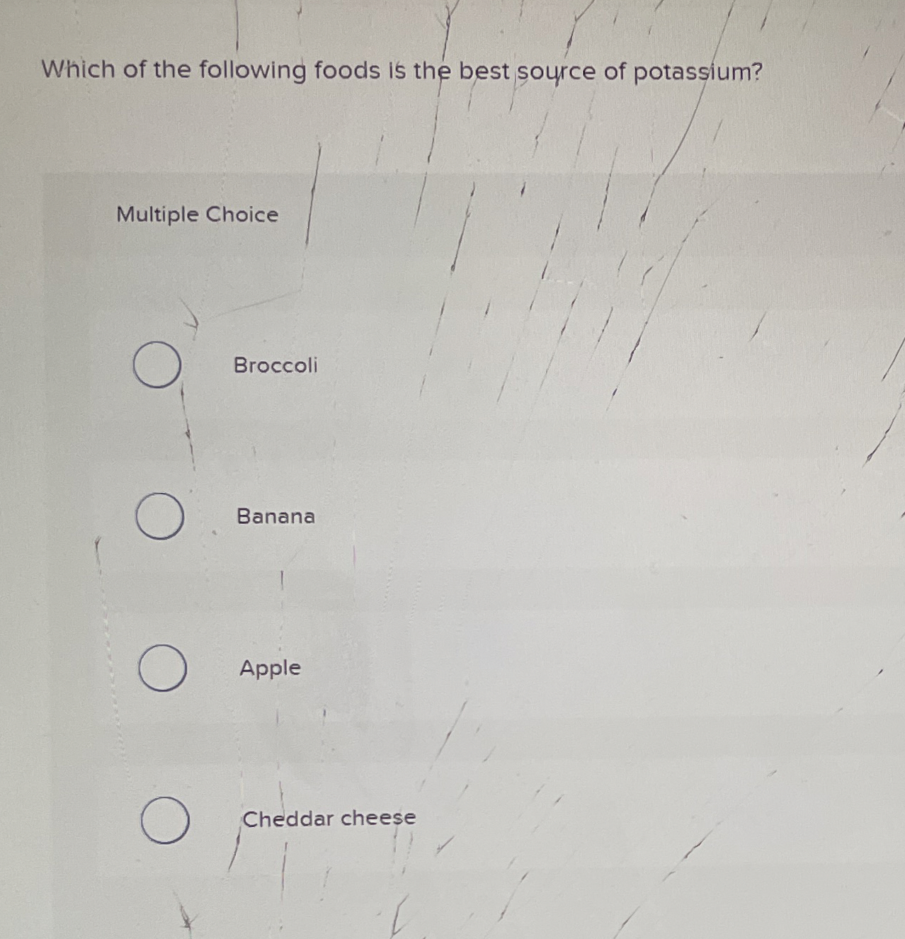 Solved Which of the following foods is the best source of