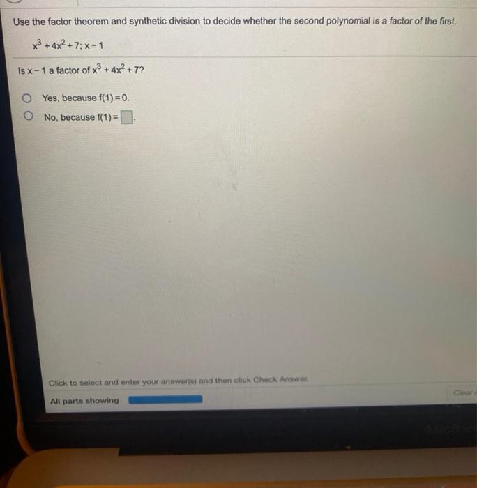 Solved Use the factor theorem and synthetic division to | Chegg.com