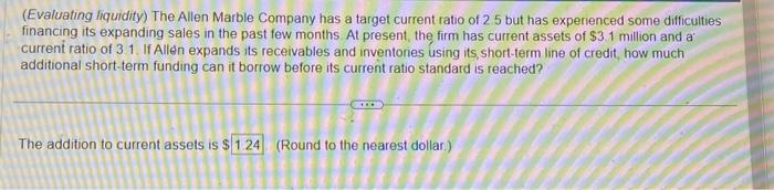 Solved (Evaluating Liquidity) Aylward Inc. Currently Has | Chegg.com