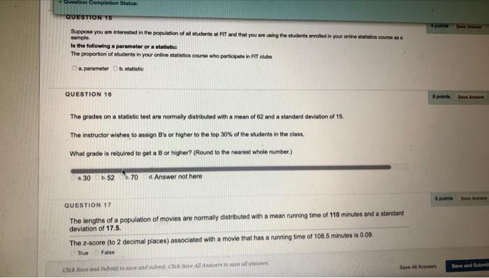 Solved Question Completion Status: QUESTION 15 Suppose You | Chegg.com