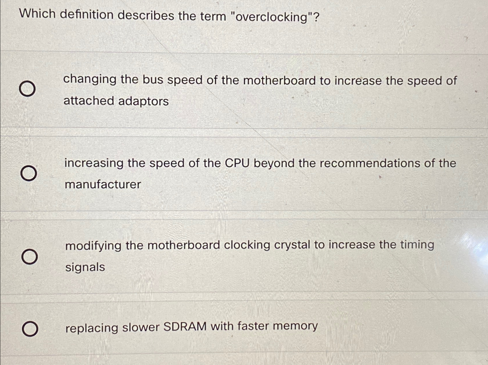 Solved Which definition describes the term | Chegg.com