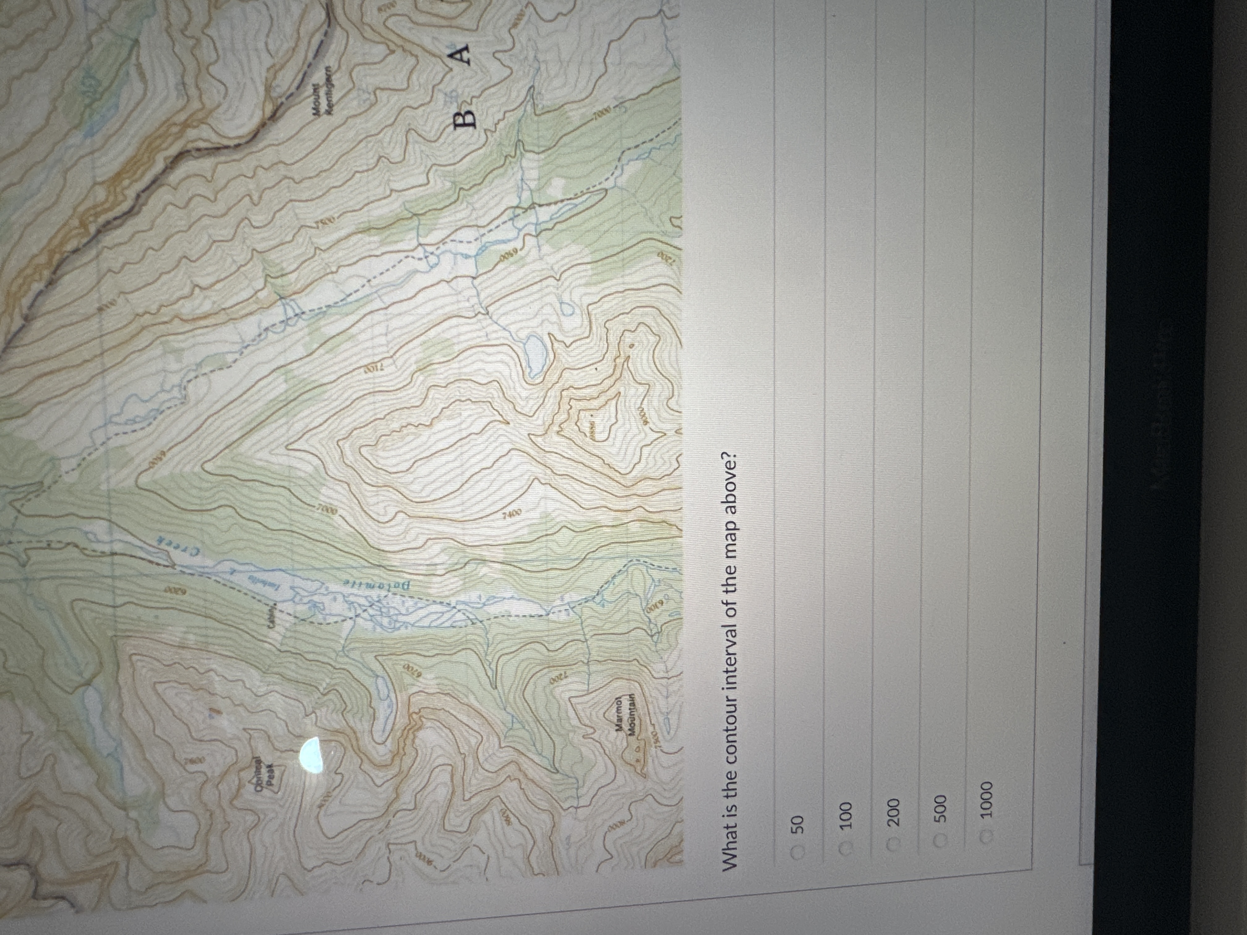 Solved What is the contour interval of the map | Chegg.com