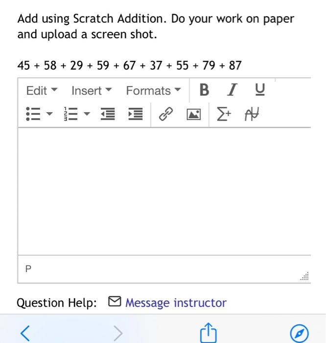 Solved add using scratch addition do your work on paper and chegg