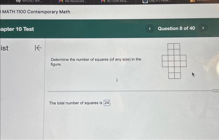 Solved apter 10 Test WP... MATH 1100 Contemporary Math ist | Chegg.com