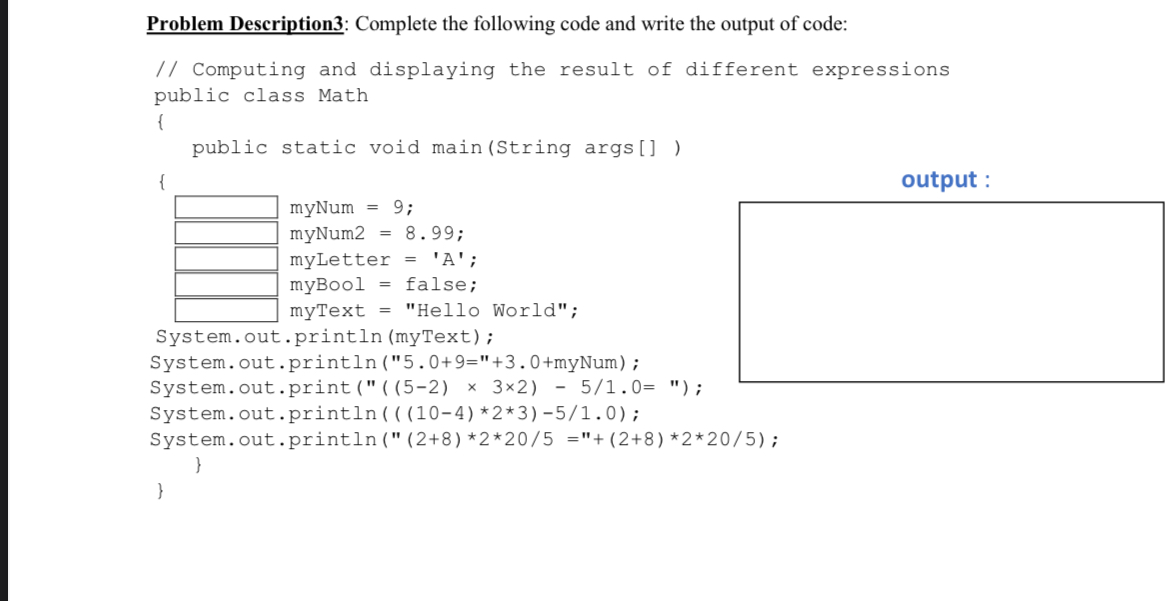 Solved Problem Description 3: Complete the following code | Chegg.com