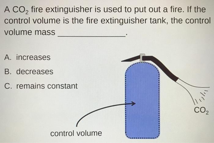 Solved A CO, fire extinguisher is used to put out a fire. If | Chegg.com