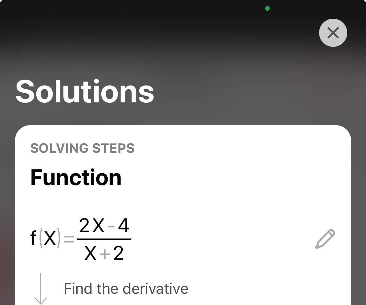 Solved SolutionsSOLVING STEPSFunctionf(x)=2x-4x+2Find the | Chegg.com