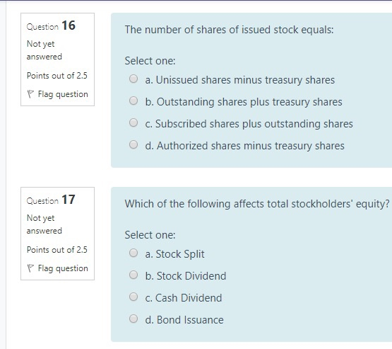 The Number Of Shares Of Issued Stock Equals