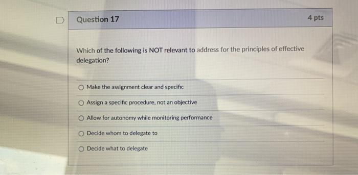 Solved D Question 17 4 pts Which of the following is NOT | Chegg.com