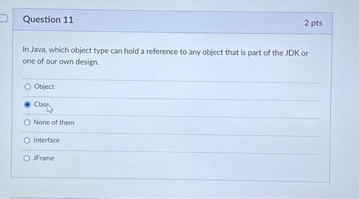 Solved In Java, which object type can hold a reference to | Chegg.com
