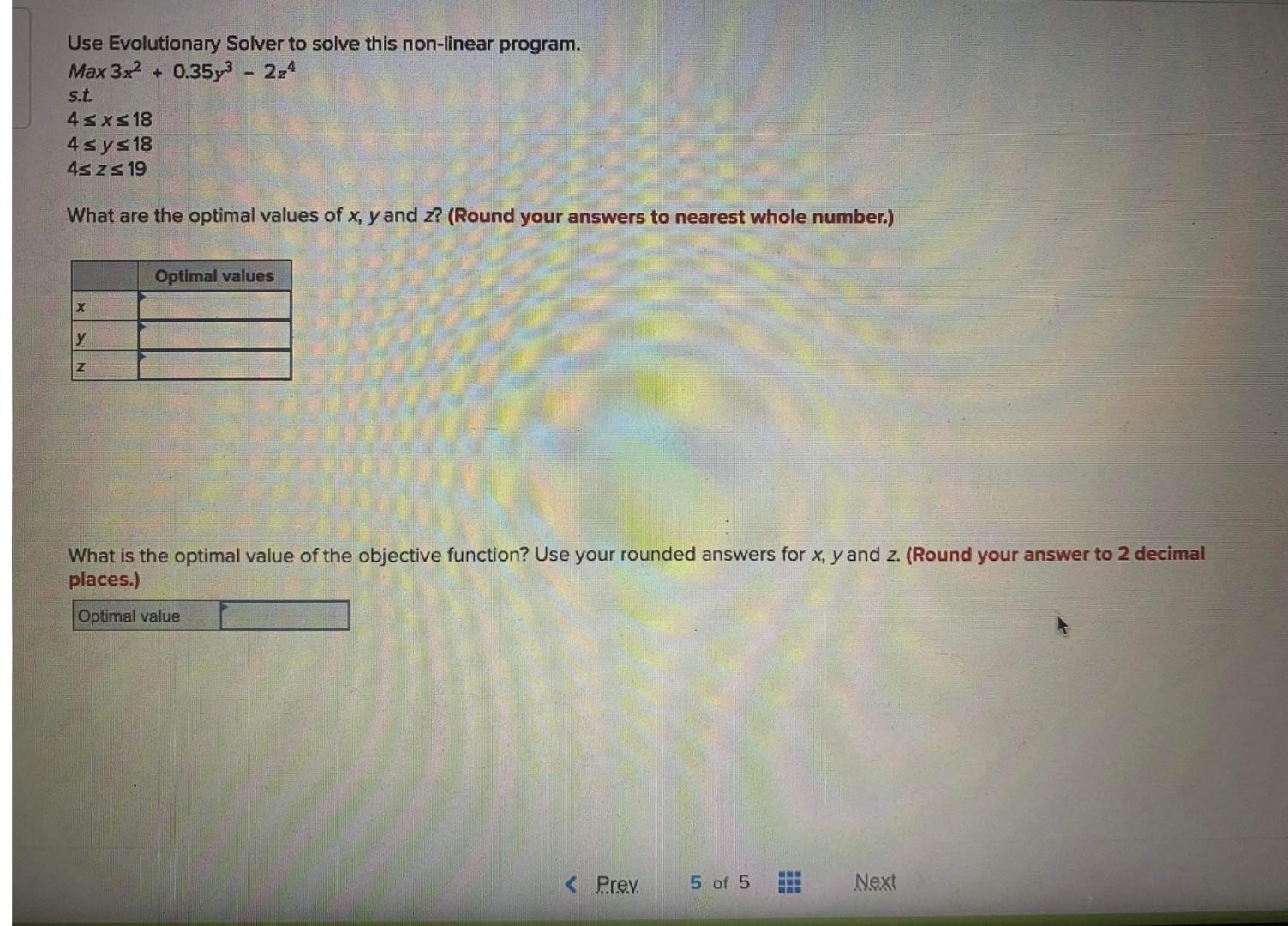 Solved - Use Evolutionary Solver to solve this non-linear | Chegg.com