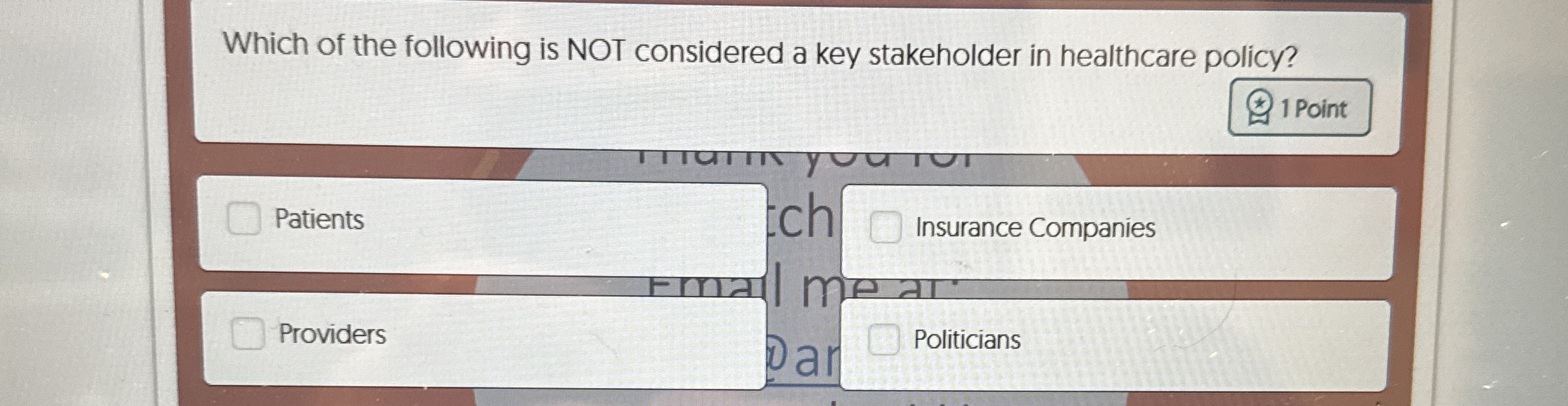 Solved Which of the following is NOT considered a key | Chegg.com
