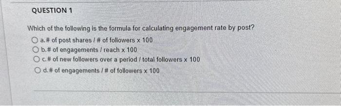 post engagement rate formula