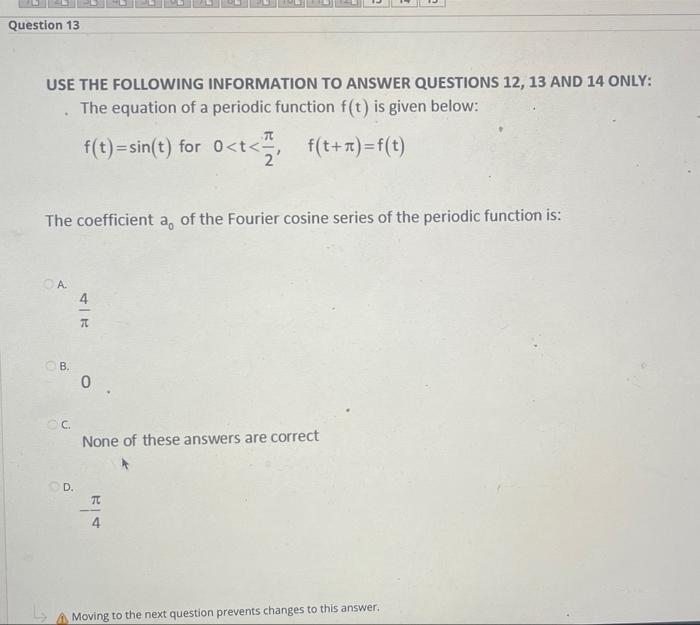 Solved Question 13 USE THE FOLLOWING INFORMATION TO ANSWER | Chegg.com