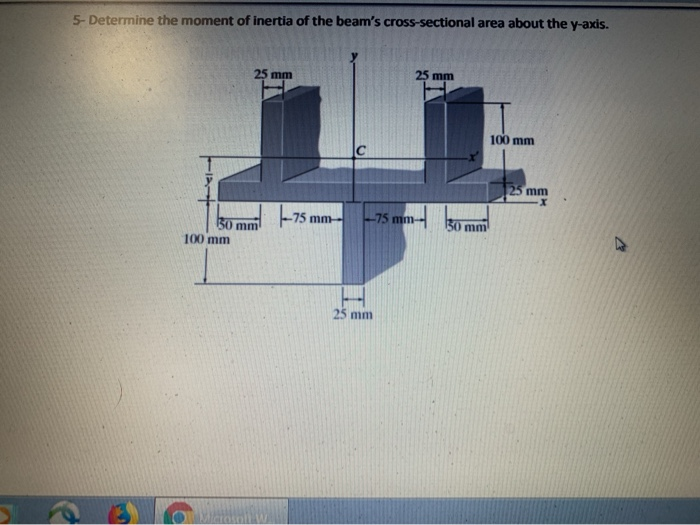 Solved determine the moment of inertia of the beam’s cross | Chegg.com