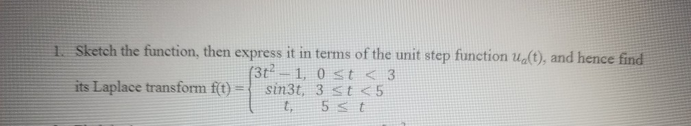 Solved Sketch the function, then express it in terms of the | Chegg.com