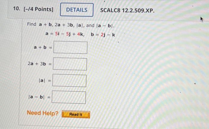 Solved Find A+b,2a+3b,∣a∣, And | Chegg.com