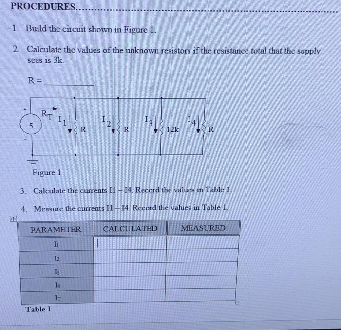 Solved PROCEDURES. 1. Build the circuit shown in Figure 1. | Chegg.com