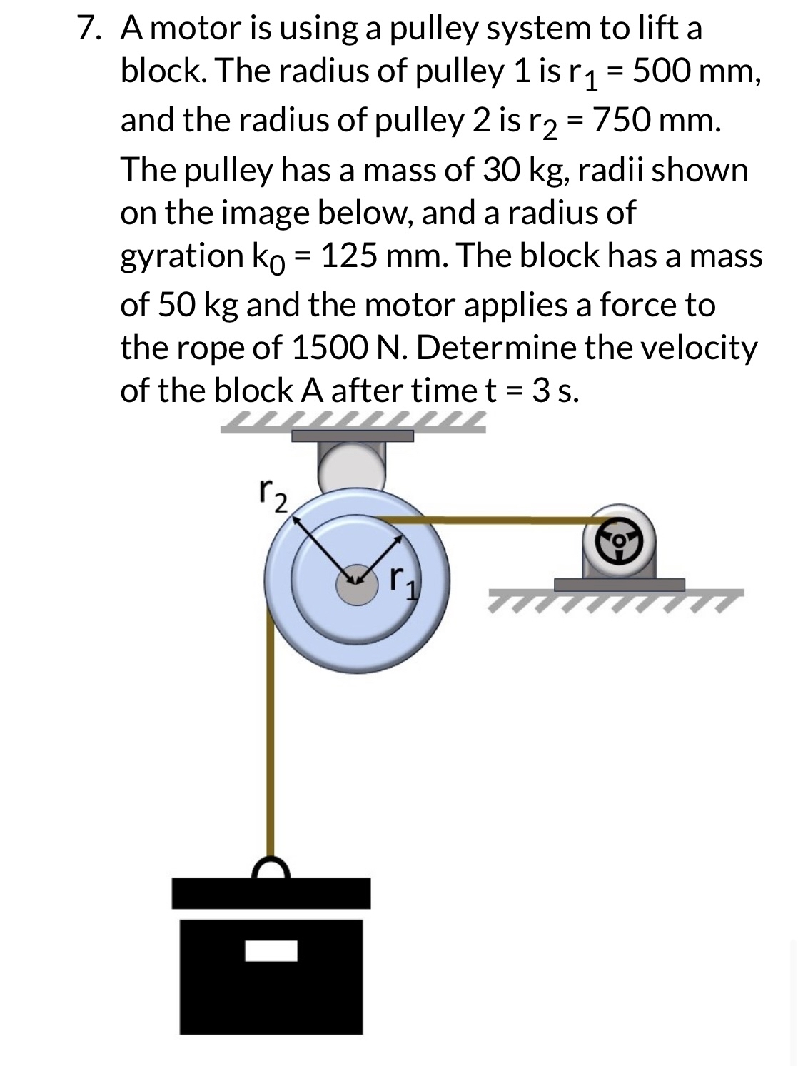 Motor store pulley system