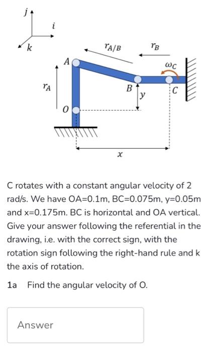 Solved C rotates with a constant angular velocity of 2 | Chegg.com