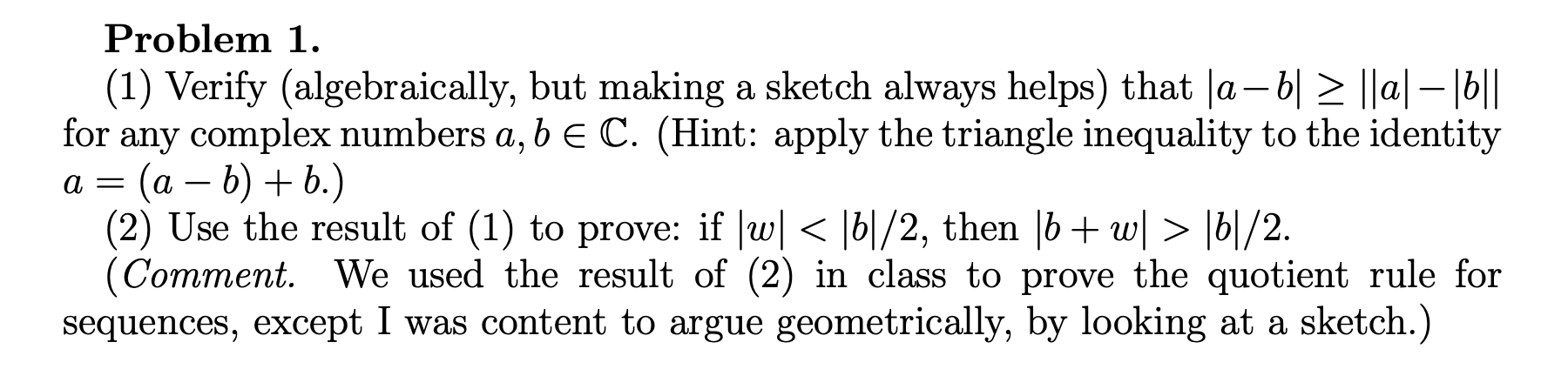 Verify Algebraically Solved Problem 1.(1) Verify (algebraically, but making a | Chegg.com