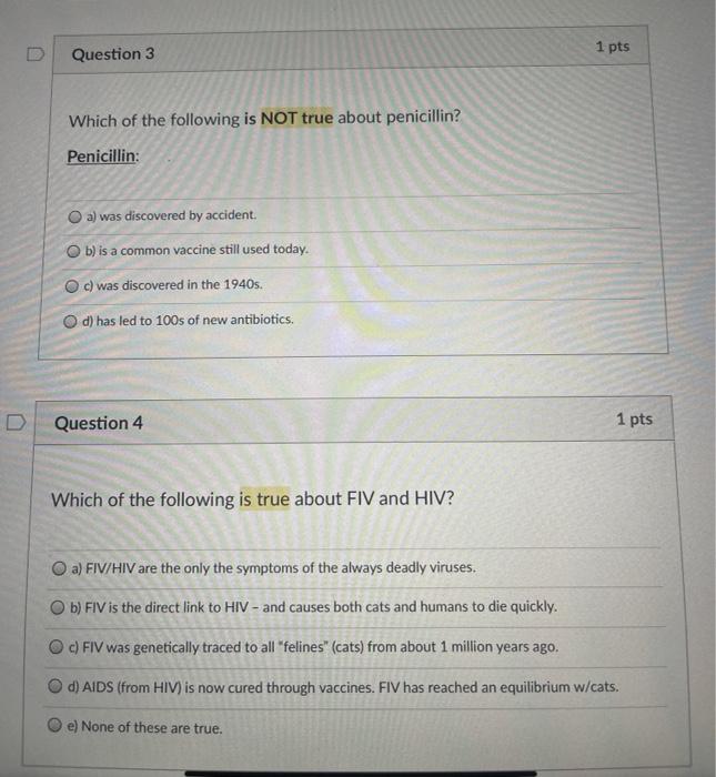 Solved Question 3 1 pts Which of the following is NOT true | Chegg.com