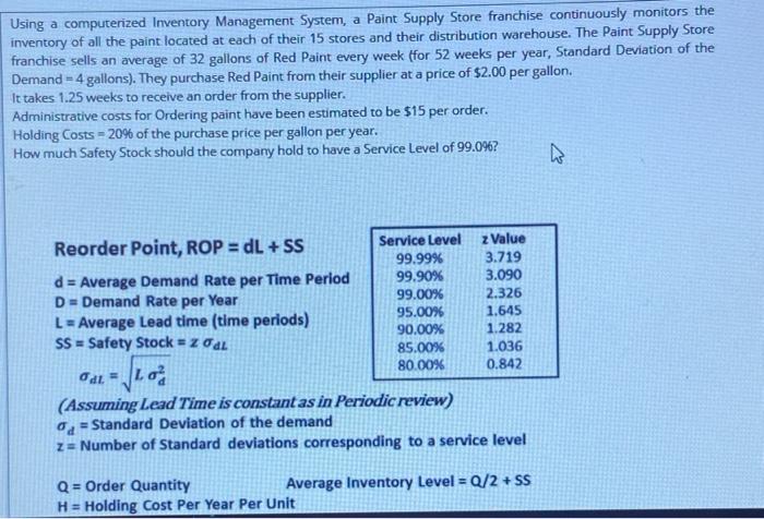 Solved Using a computerized Inventory Management System, a | Chegg.com