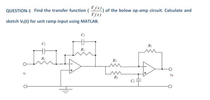 Solved QUESTION-1 Find the transfer function ( ,(s)) of the | Chegg.com