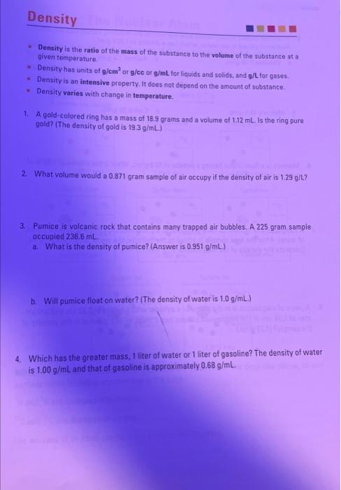 solved-density-is-the-ratio-of-the-mass-of-the-substanice-chegg