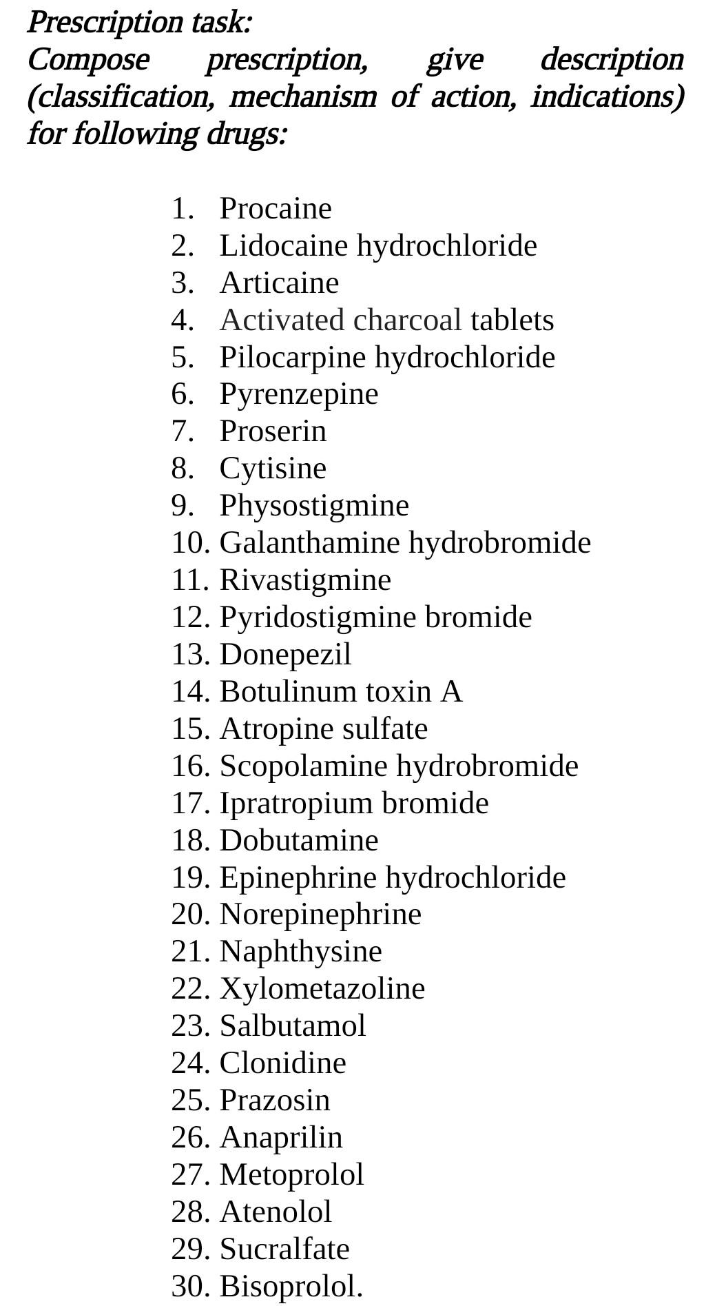 Solved e prescription, give descripti cation, mechanism of