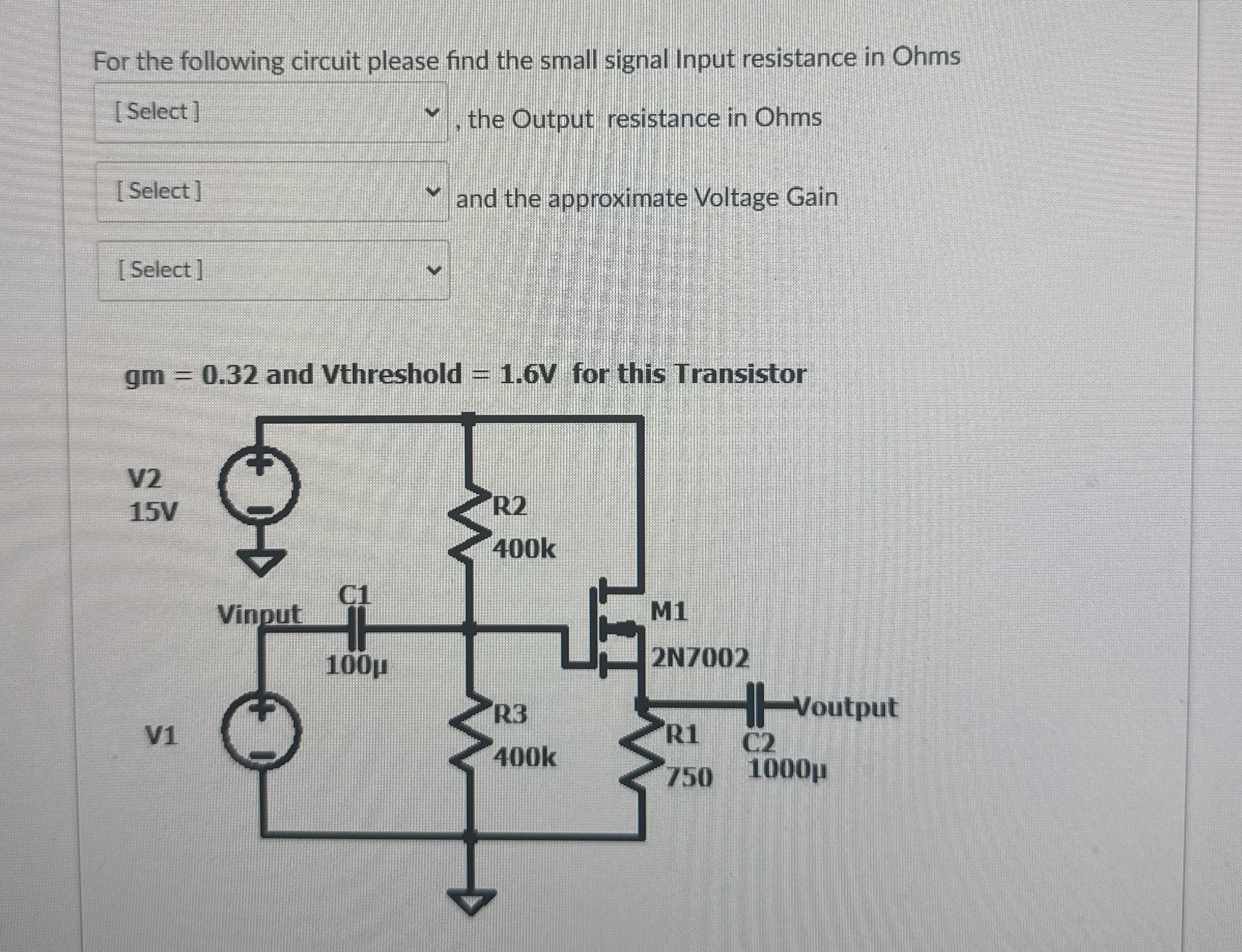 For the following circuit please find the small | Chegg.com