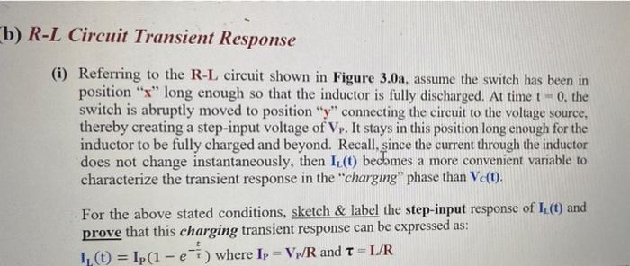 Solved B) R-L Circuit Transient Response (i) Referring To | Chegg.com