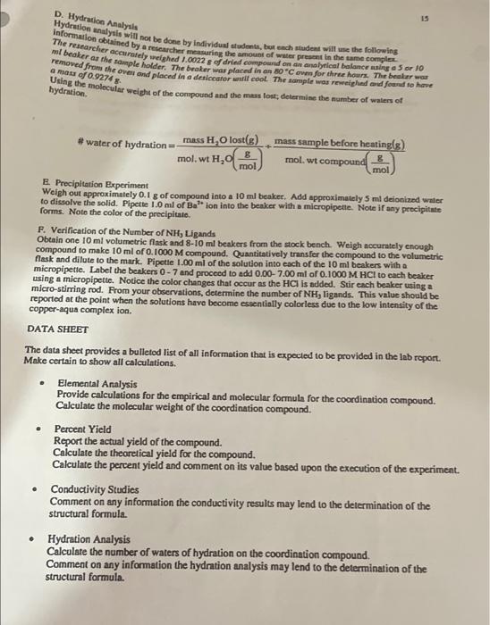 12 EXPERIMENT: SYNTHESIS & IDENTIFICATION OF A | Chegg.com