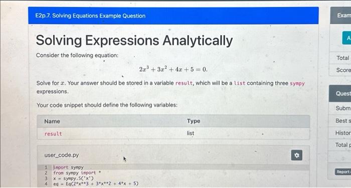 Solved Solving Expressions Analytically Consider the | Chegg.com