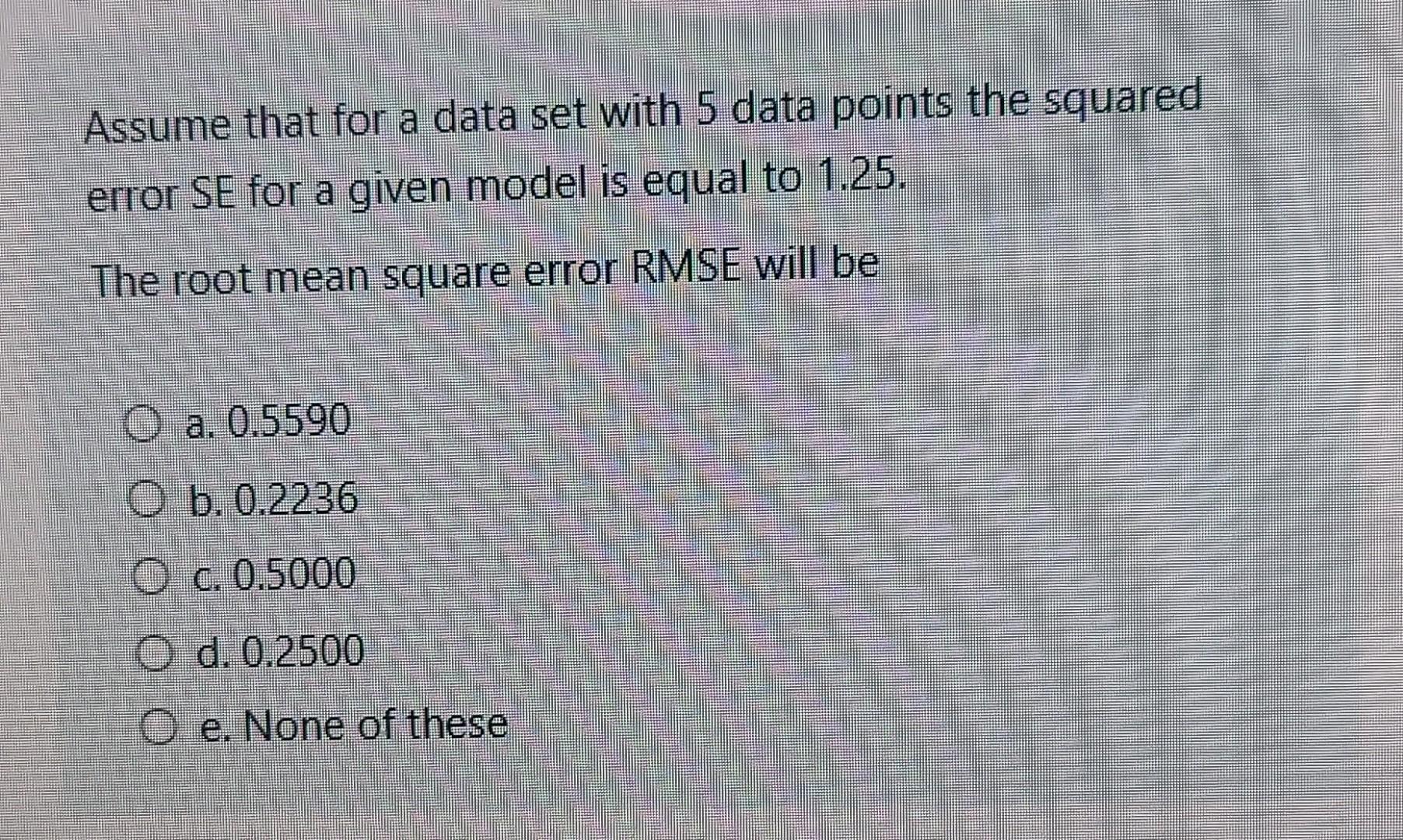 Assume that for a data set with 5 data points the | Chegg.com
