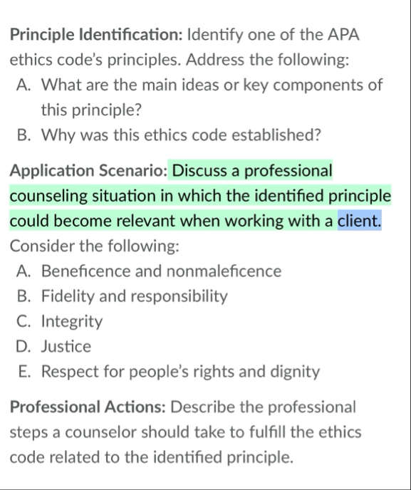 Solved Principle Identification: Identify one of the APA | Chegg.com