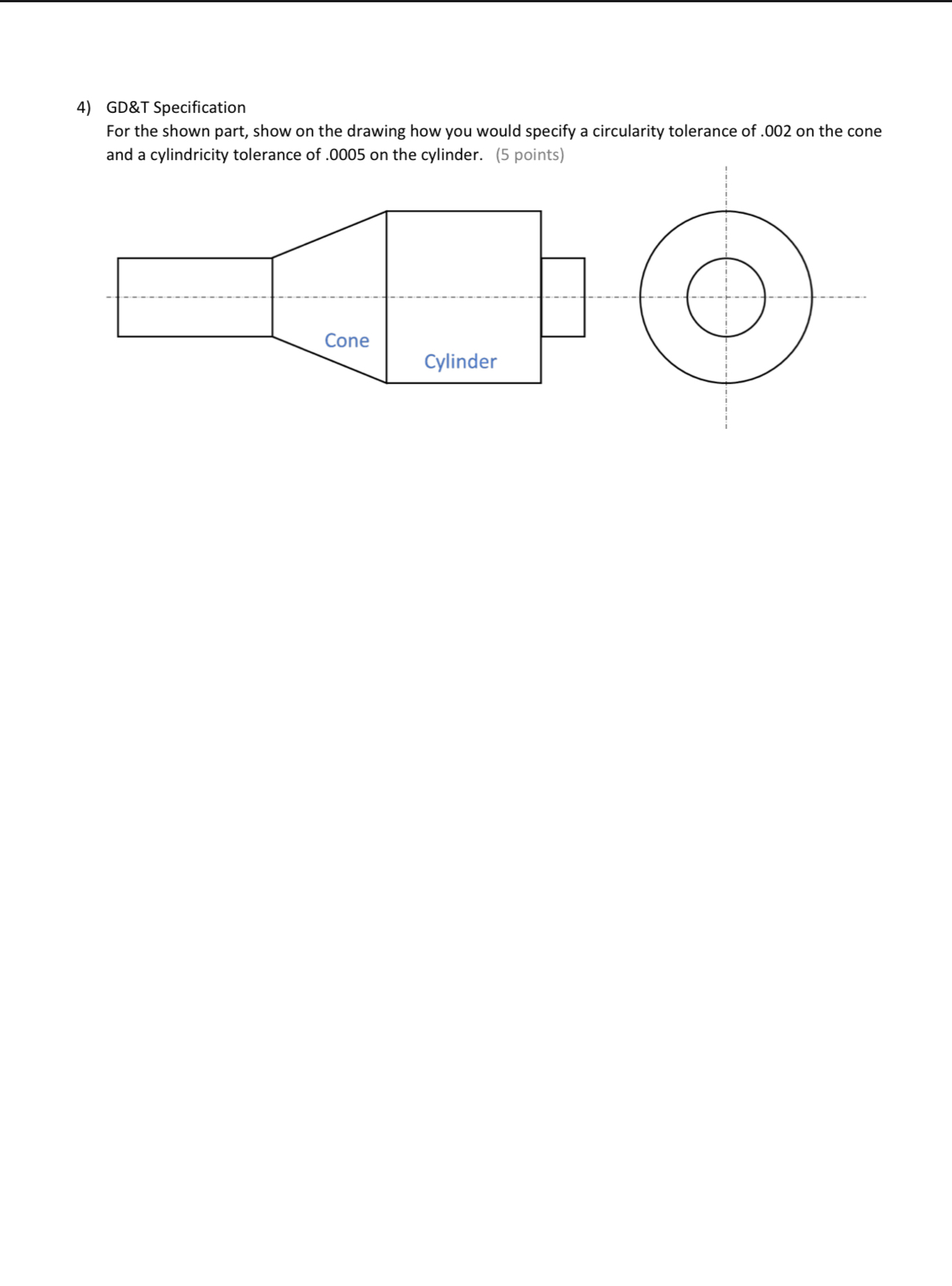 Solved GD&T SpecificationFor the shown part, show on the | Chegg.com