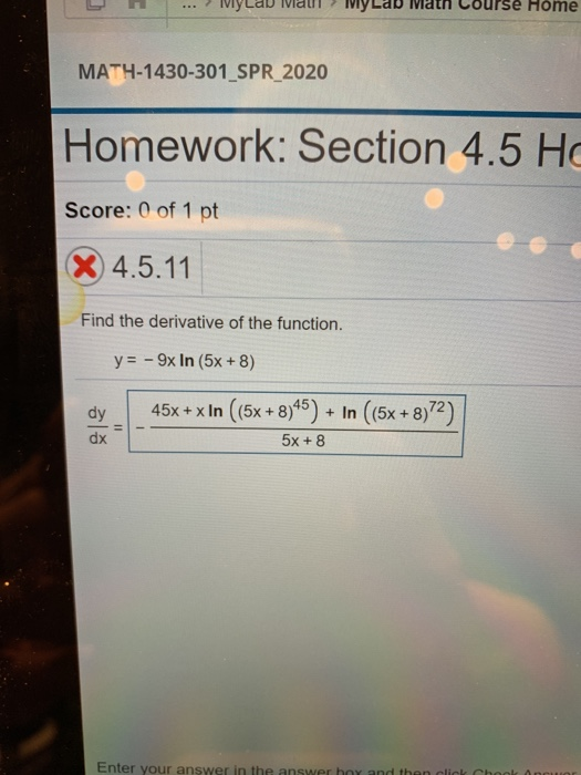 Solved L ... Ivy Lau vidu Ivy Lav Math Course Home | Chegg.com