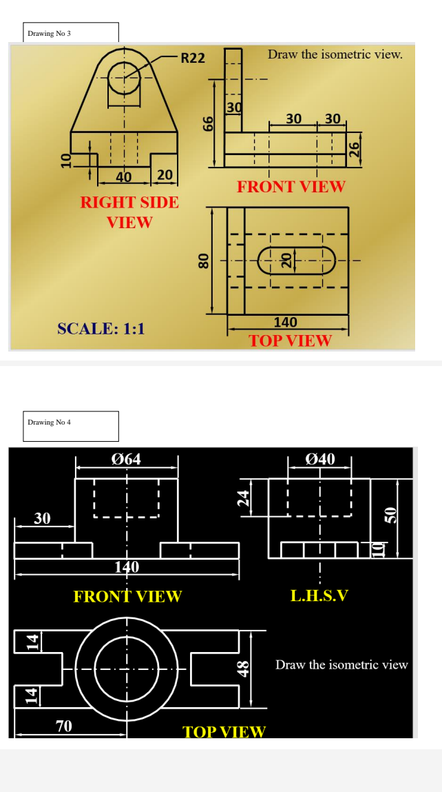 Solved Drawing No 1 B 30 Figure shows isometric view of a | Chegg.com