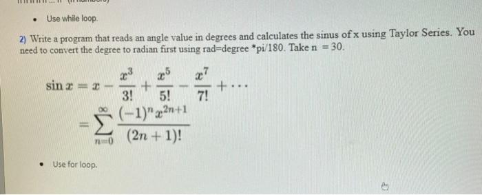 Solved Use while loop. 2) Write a program that reads an | Chegg.com