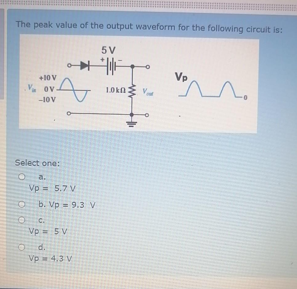 Solved Determine the voltage across the diode in the figure | Chegg.com