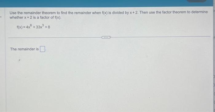 the remainder theorem common core algebra 2 homework answers