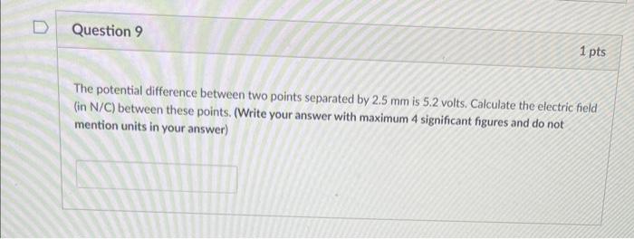 Solved The potential difference between two points separated | Chegg.com